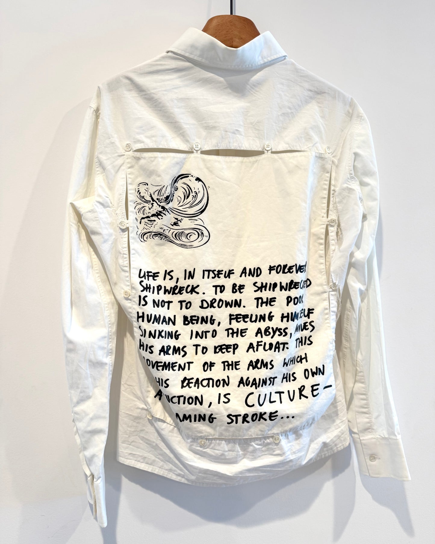 Raf Simons Aw2004 Waves Patched Button Shirt