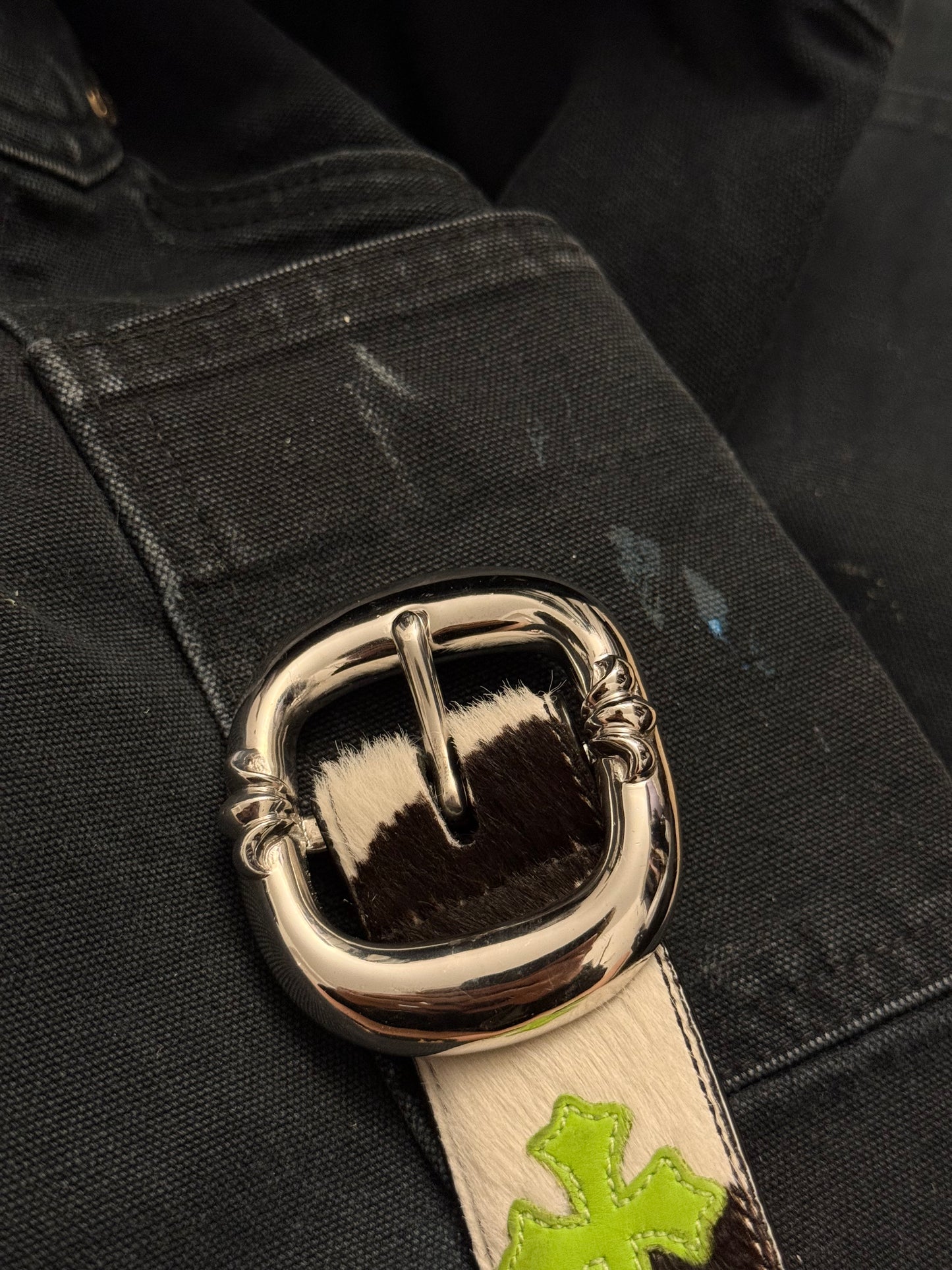 Chrome Hearts Green Patches Zebra Gunslinger Belt