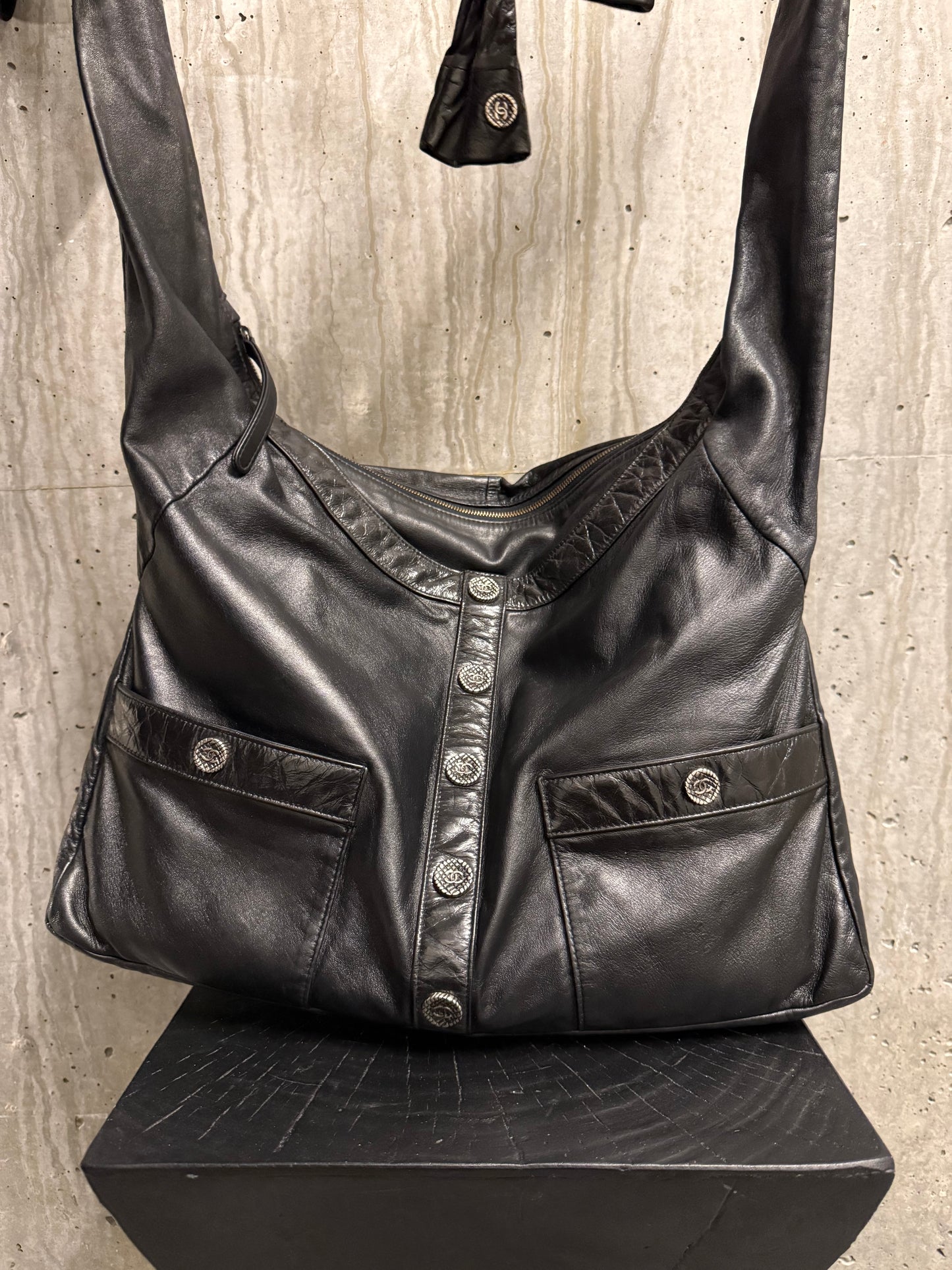 Chanel Jacket Girl Bag Black/Black