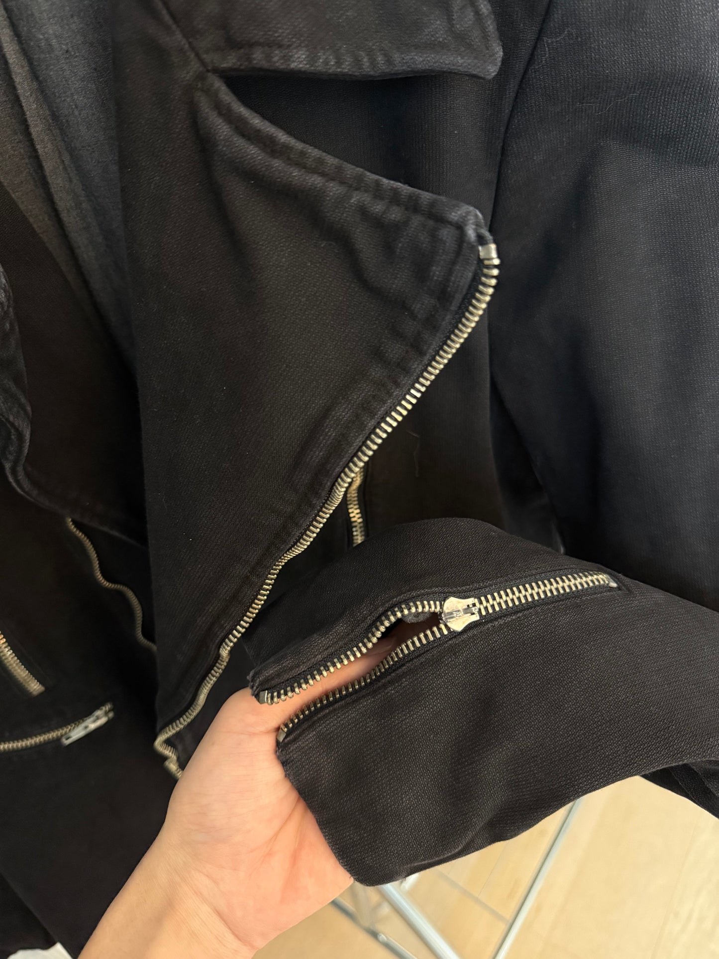 Raf Simons Aw04 Waves' Perfecto Multi Zip Jacket