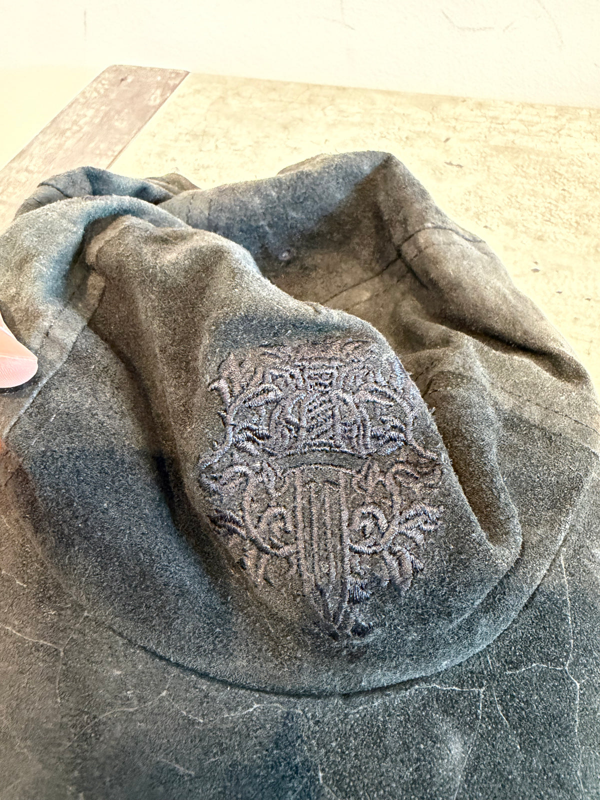 Chrome Hearts Suede Embroidered Vine Dagger Hat