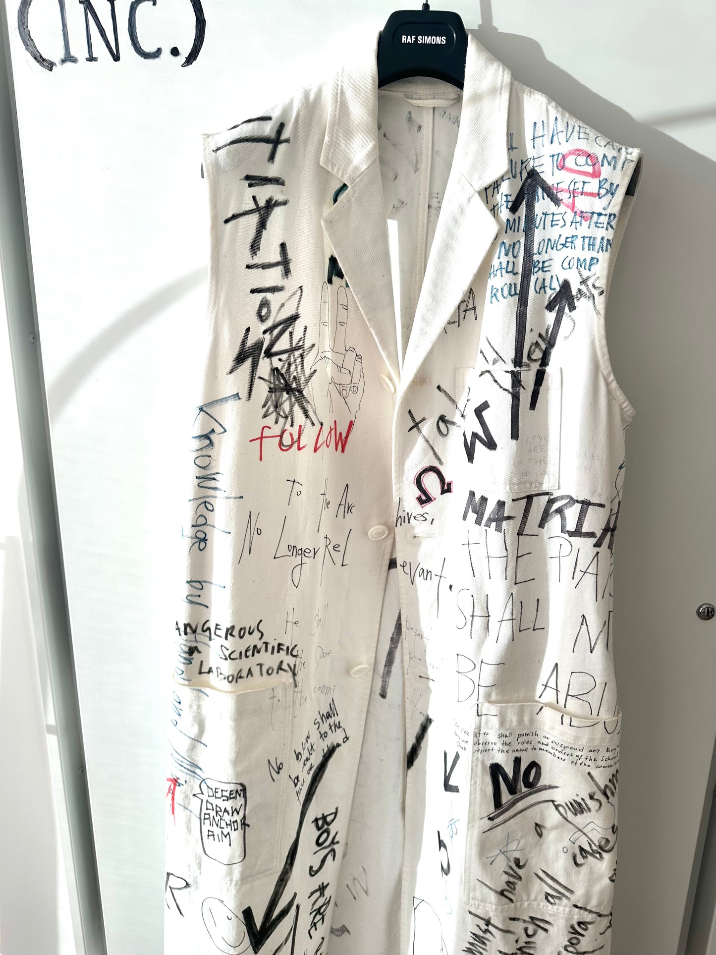 Raf Simons Hand Printed Long Vest