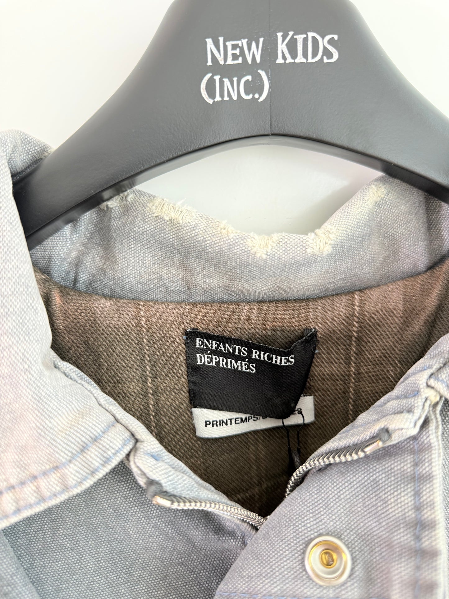 Enfants Riches Deprimes ‘Duster’ Grey Denim Graphic Jacket