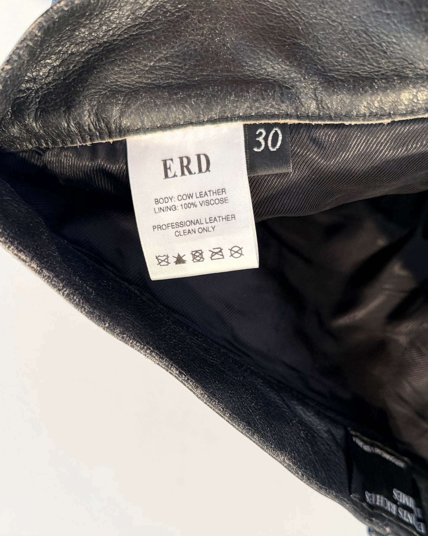 Enfants Riches Deprimes Black Distressed Raw Hem Flare Leather Pants