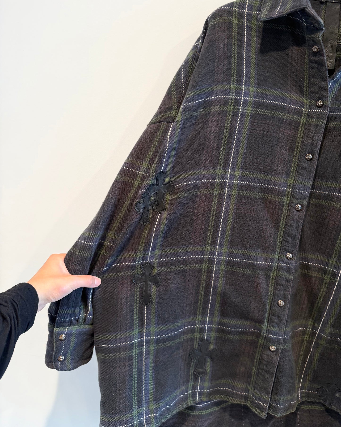 Chrome Hearts Cross Patch Flannel Bat Shirt