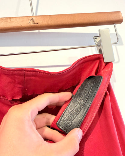 Chrome Hearts Red Cross Patched Leather Pants