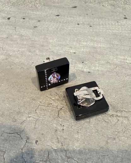 Chanel Square Plastic Clip Earrings