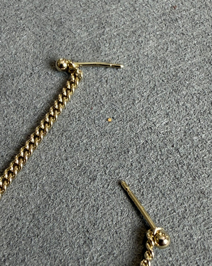 CHANEL light gold-tone CC CHAIN Drop Earrings