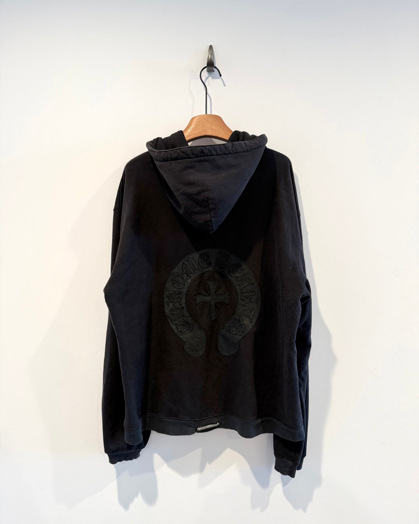 Chrome Hearts Leather Horse Shoe Patch Zip up Hoodie