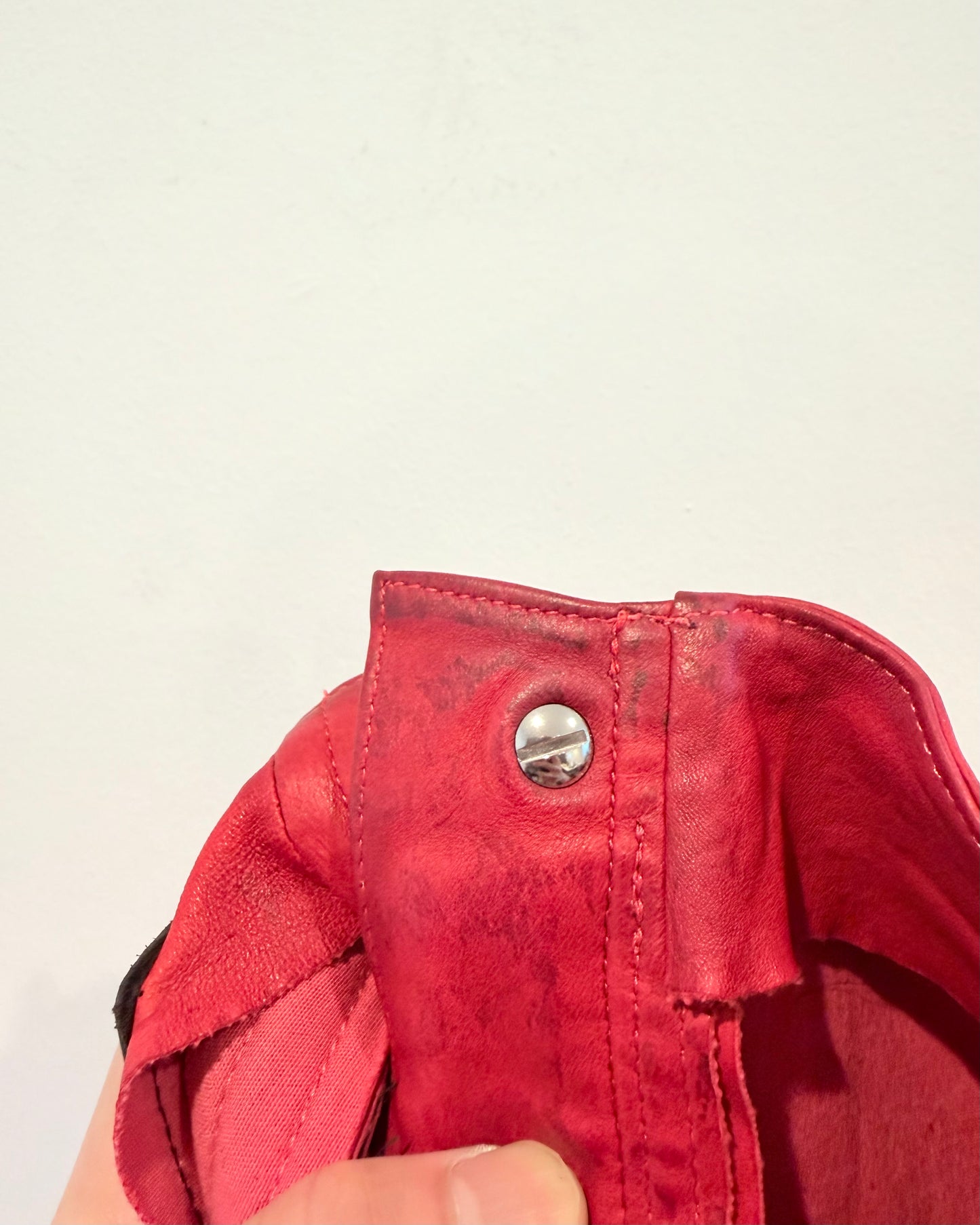 Chrome Hearts Red Cross Patched Leather Pants