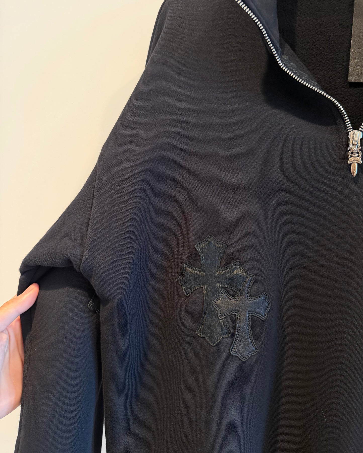 Chrome Hearts Multi Cross Patches Quarter Zip Sweatshirt