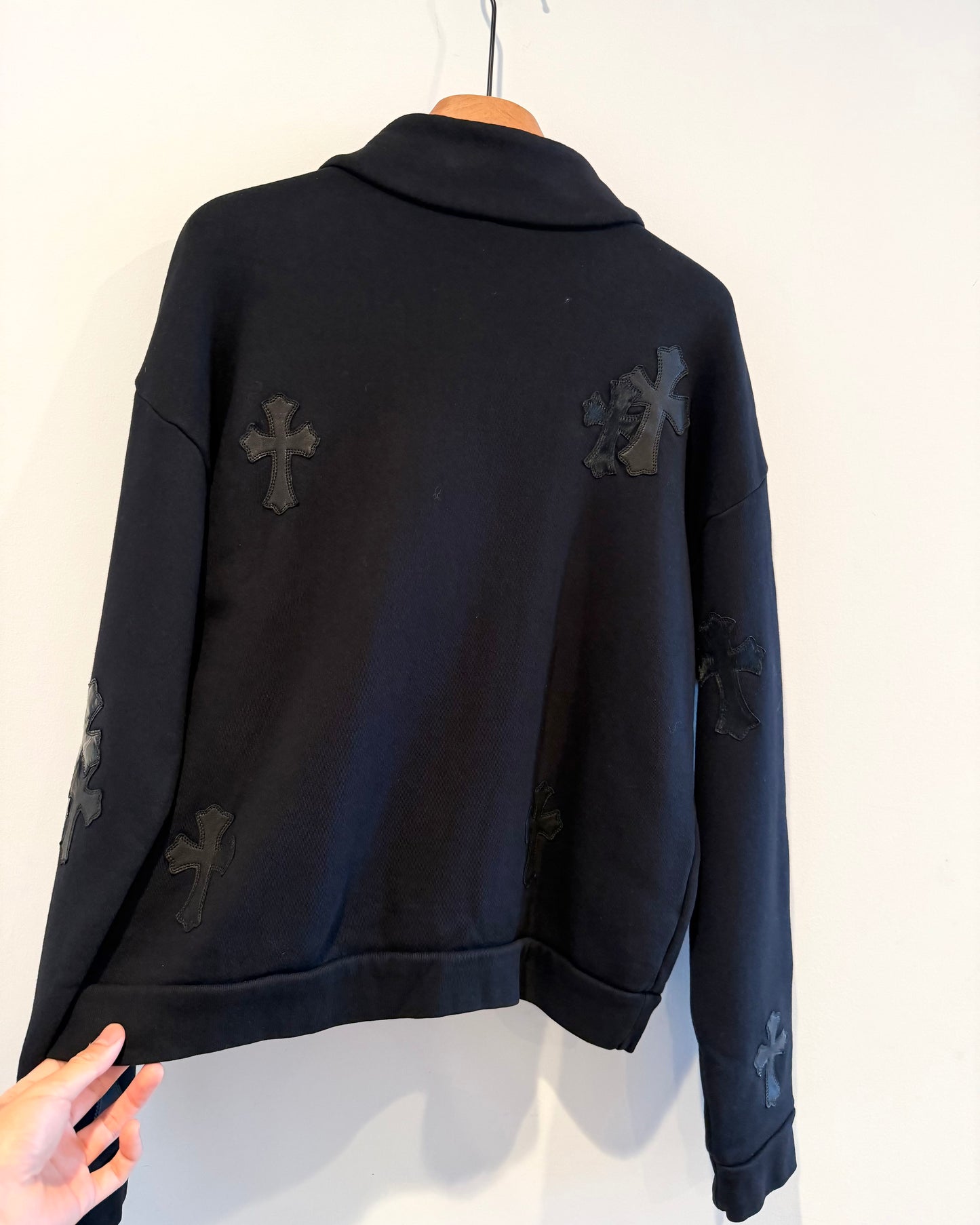 Chrome Hearts Multi Cross Patches Quarter Zip Sweatshirt