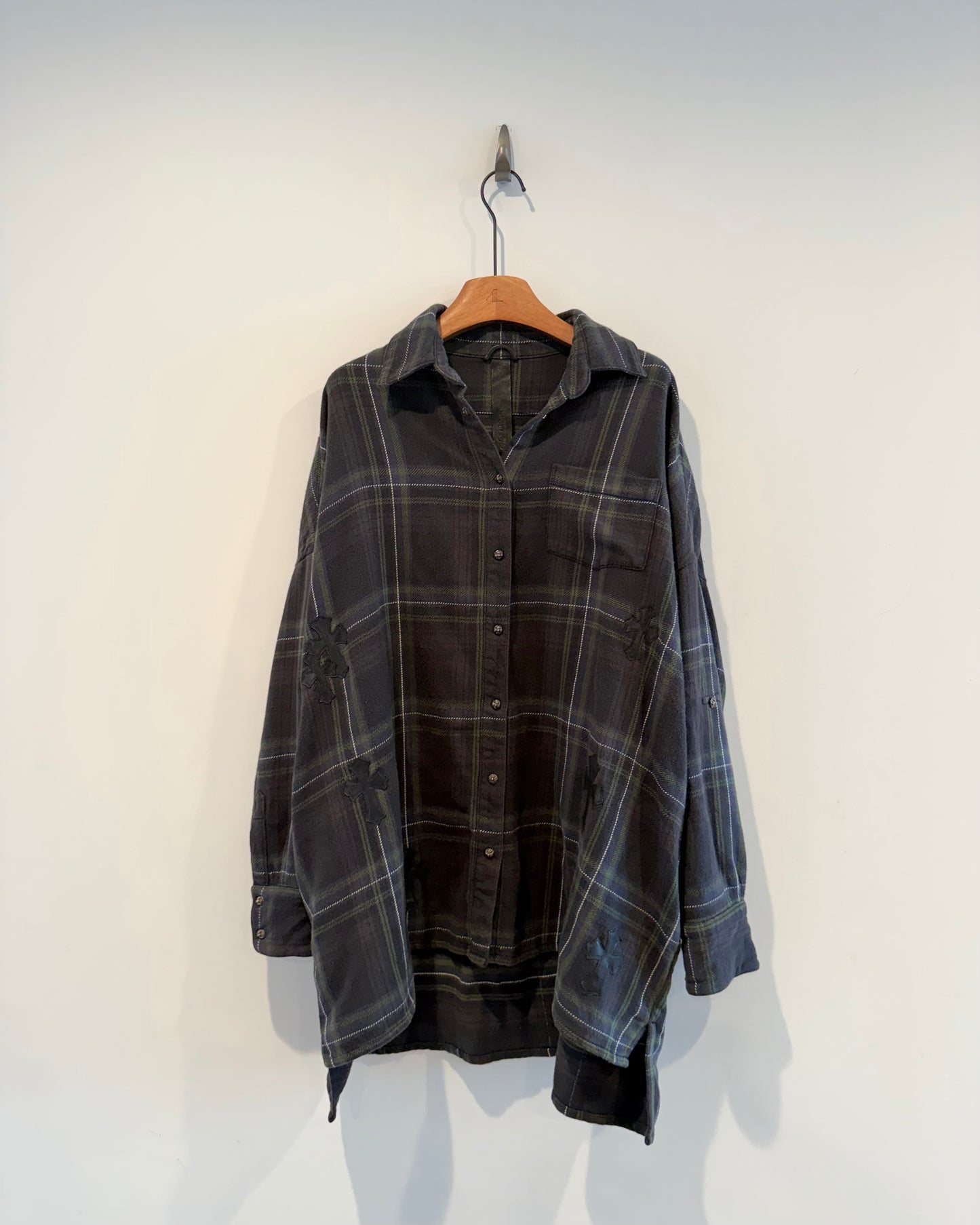 Chrome Hearts Cross Patch Flannel Bat Shirt