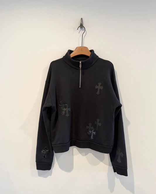 Chrome Hearts Multi Cross Patches Quarter Zip Sweatshirt