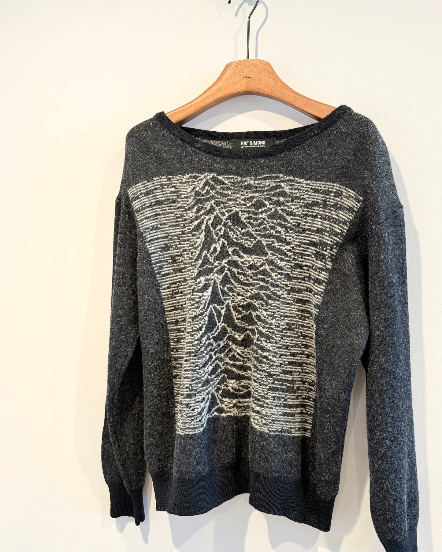 Raf Simons Aw2003 Closer Unknown Pleasures Sweater