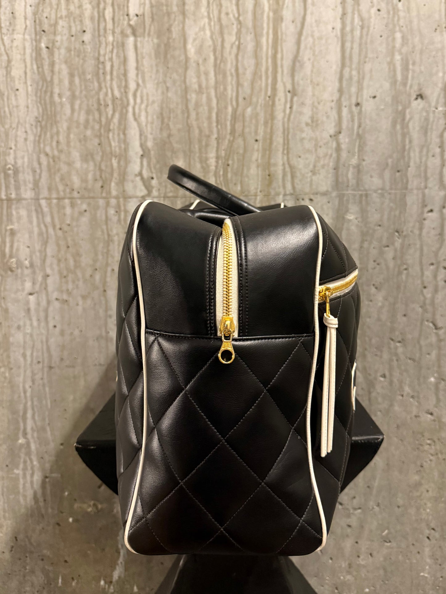 Chanel 1995 Vintage Logo Bowling Duffle Bag