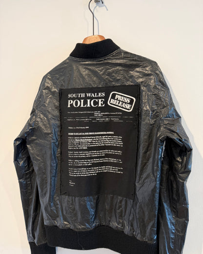 Raf Simons Aw2001 Riot Riot Riot Patched Police Bomber Jacket