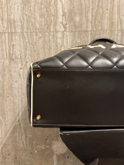 Chanel 1995 Vintage Logo Bowling Duffle Bag