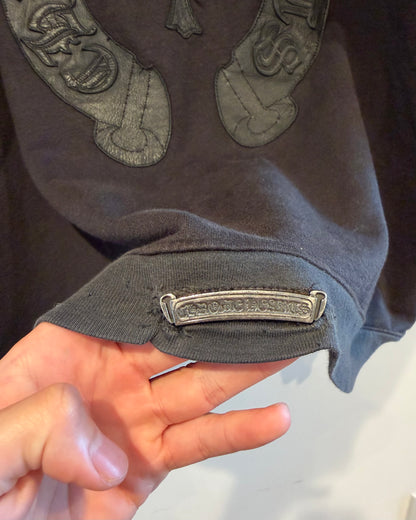 Chrome Hearts Leather Horse Shoe Patch Zip up Hoodie