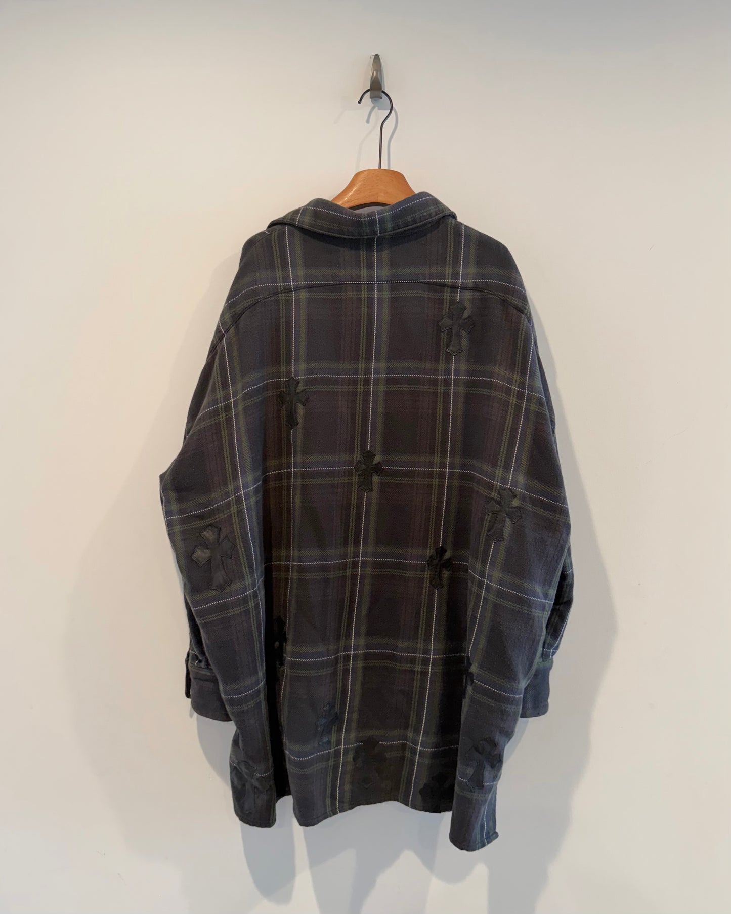 Chrome Hearts Cross Patch Flannel Bat Shirt