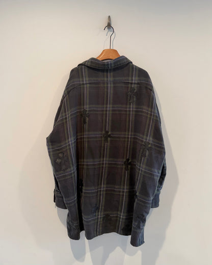 Chrome Hearts Cross Patch Flannel Bat Shirt