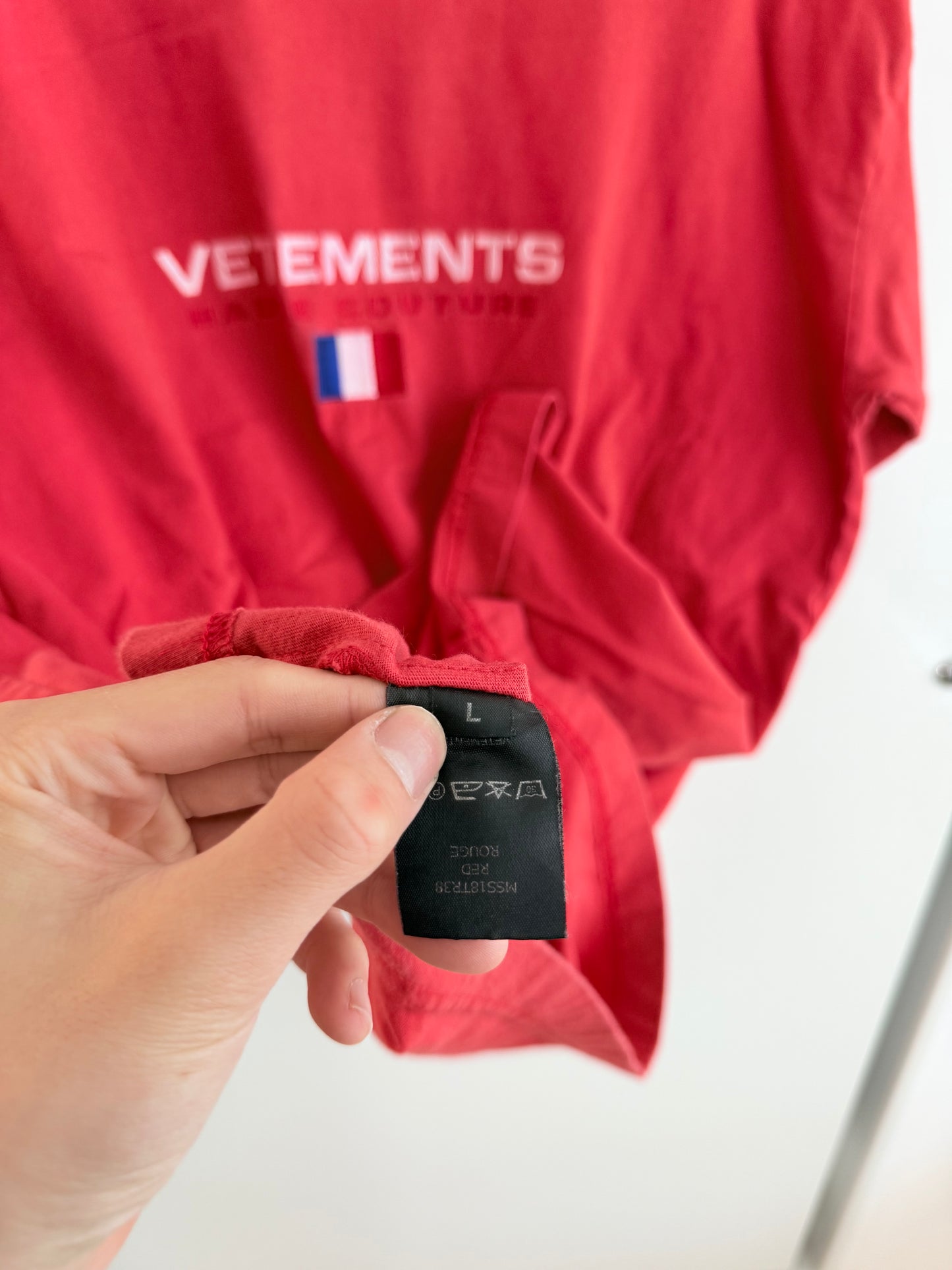 Vetements  Red Haute Couture Logo T Shirt
