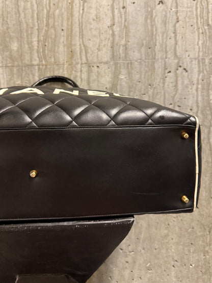 Chanel 1995 Vintage Logo Bowling Duffle Bag