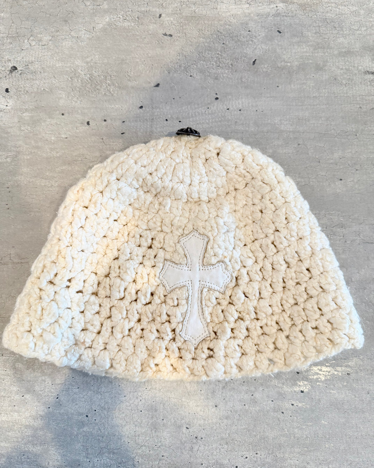 Chrome Hearts Leather Patch Cashmere Beanie