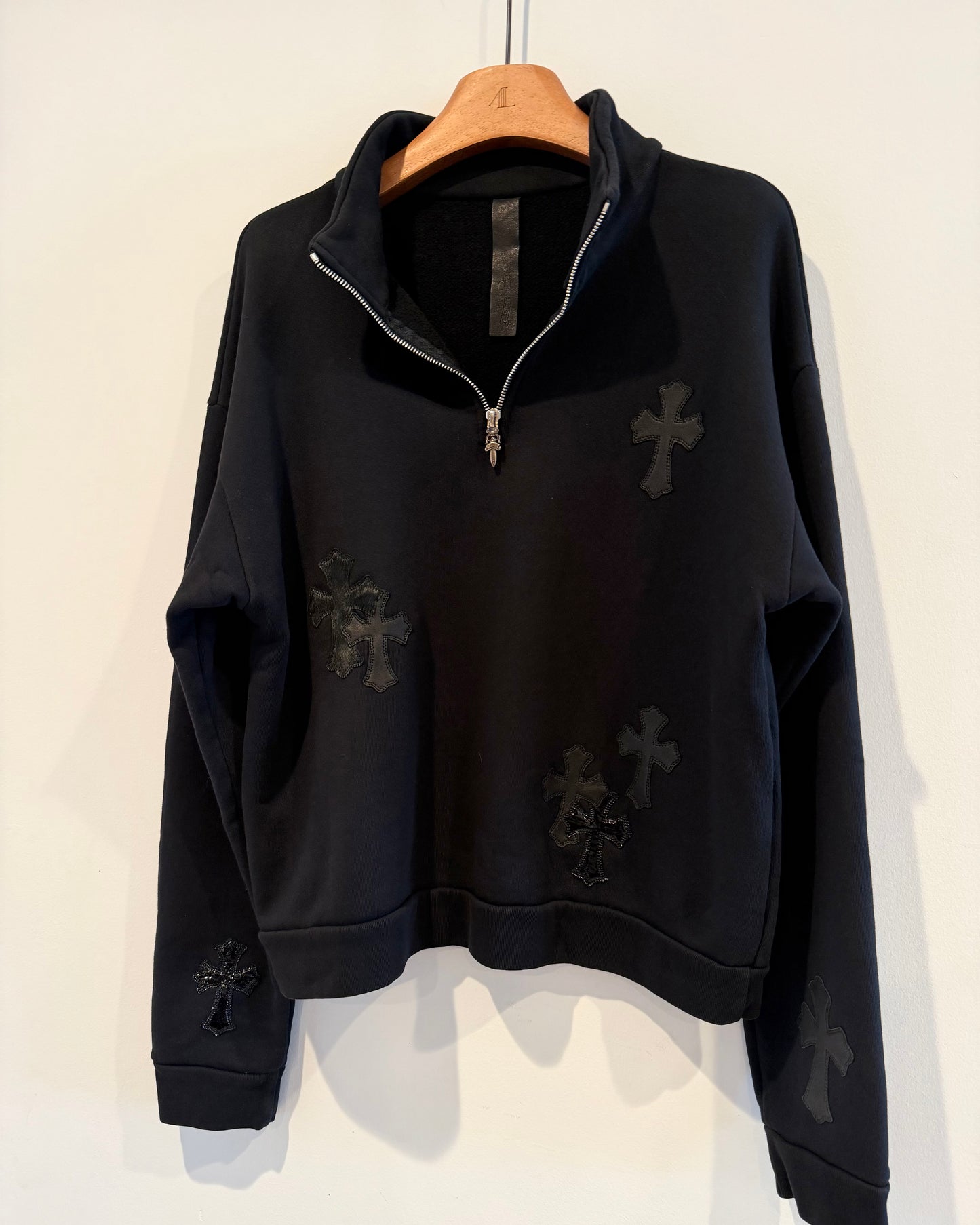 Chrome Hearts Multi Cross Patches Quarter Zip Sweatshirt
