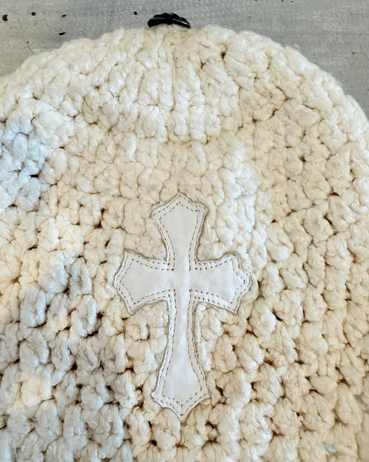 Chrome Hearts Leather Patch Cashmere Beanie
