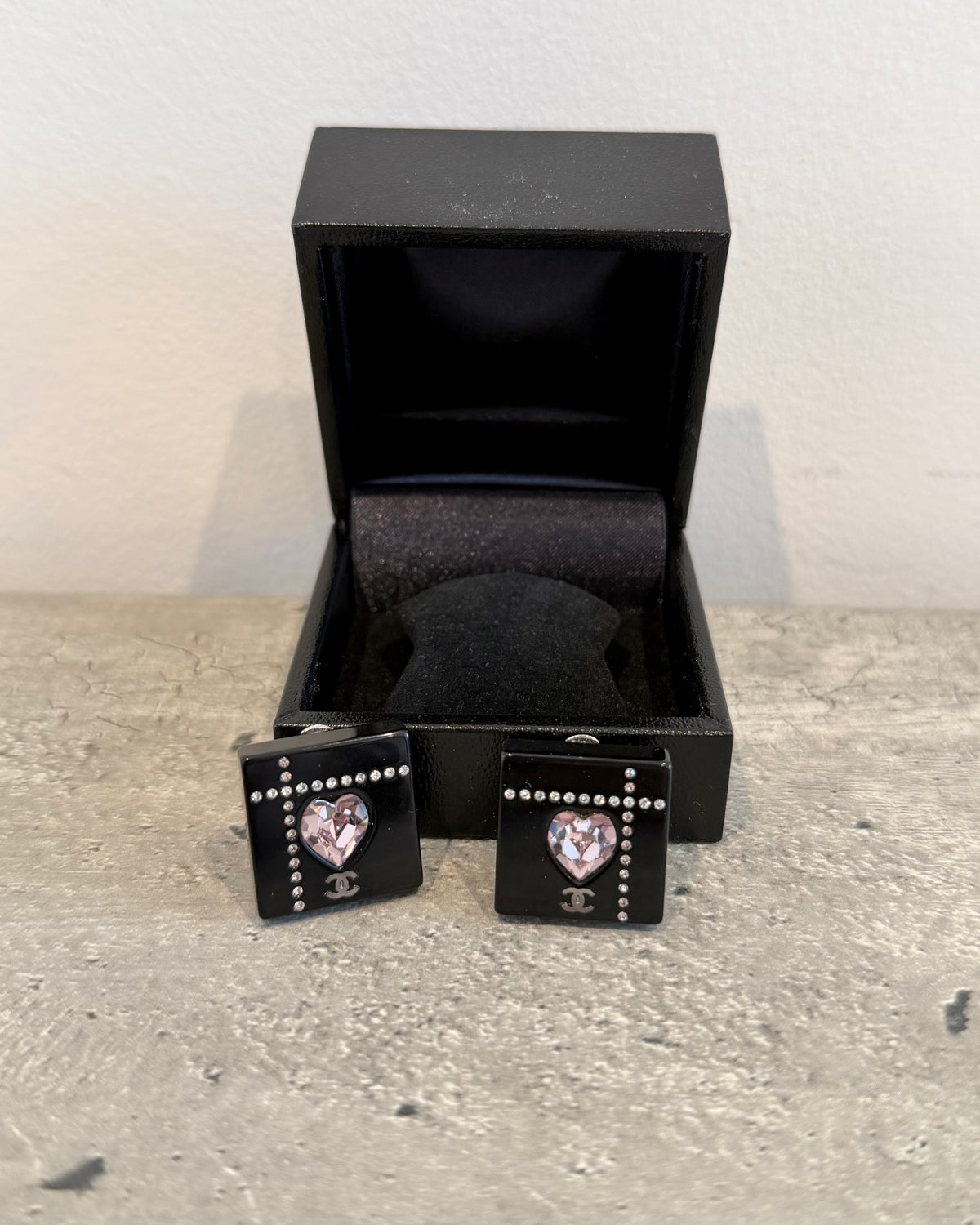 Chanel Square Plastic Clip Earrings