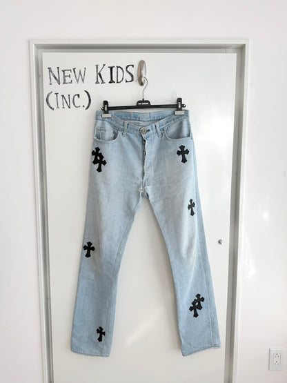 Chrome Hearts Levi’s 501 Cross Patches Jeans
