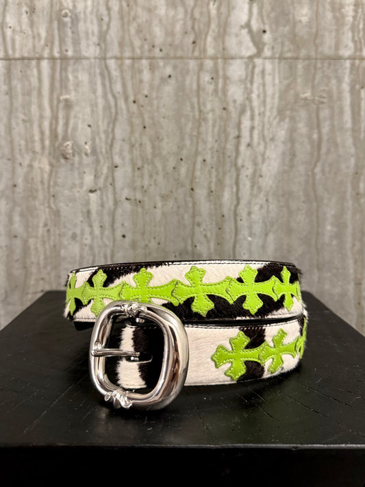 Chrome Hearts Green Patches Zebra Gunslinger Belt