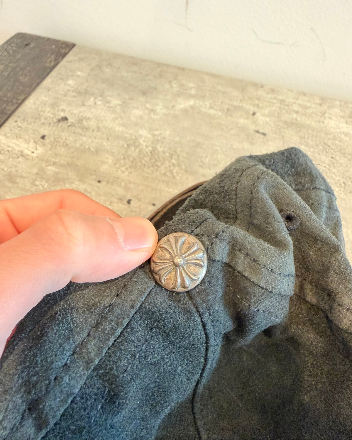 Chrome Hearts Suede Embroidered Vine Dagger Hat