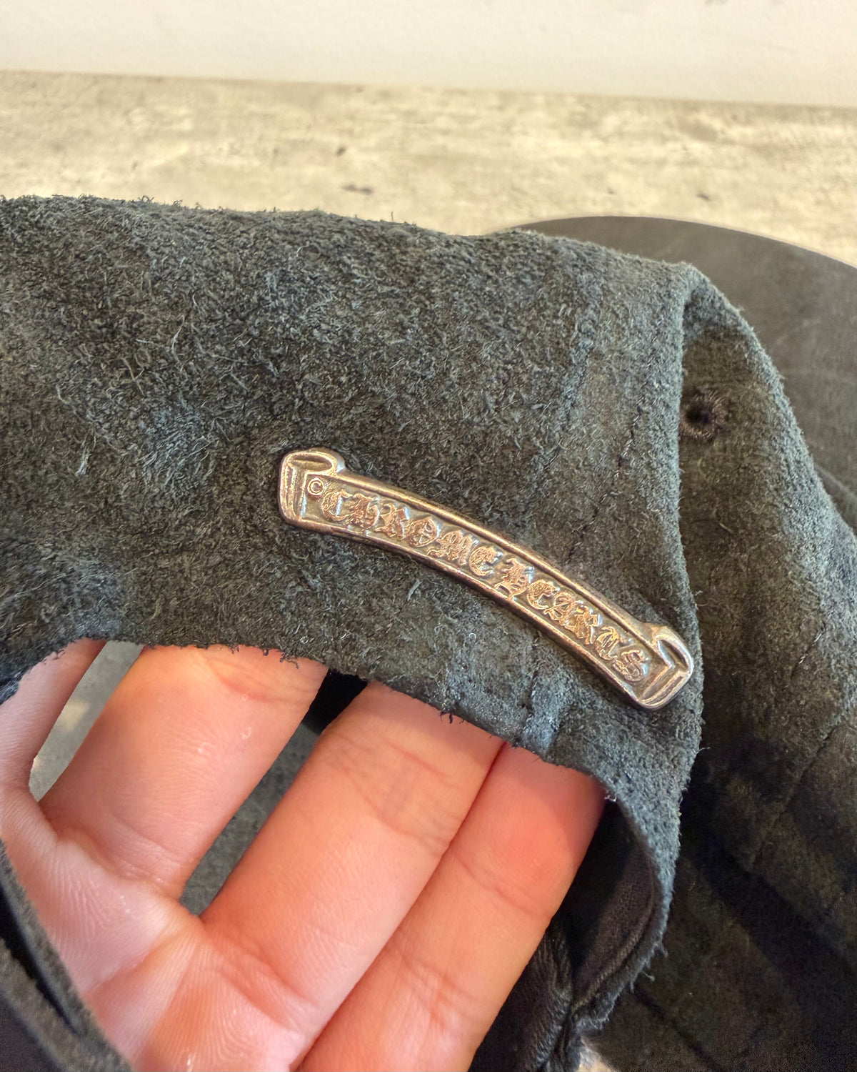 Chrome Hearts Suede Embroidered Vine Dagger Hat