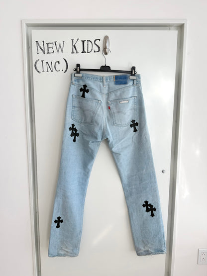 Chrome Hearts Levi’s 501 Cross Patches Jeans