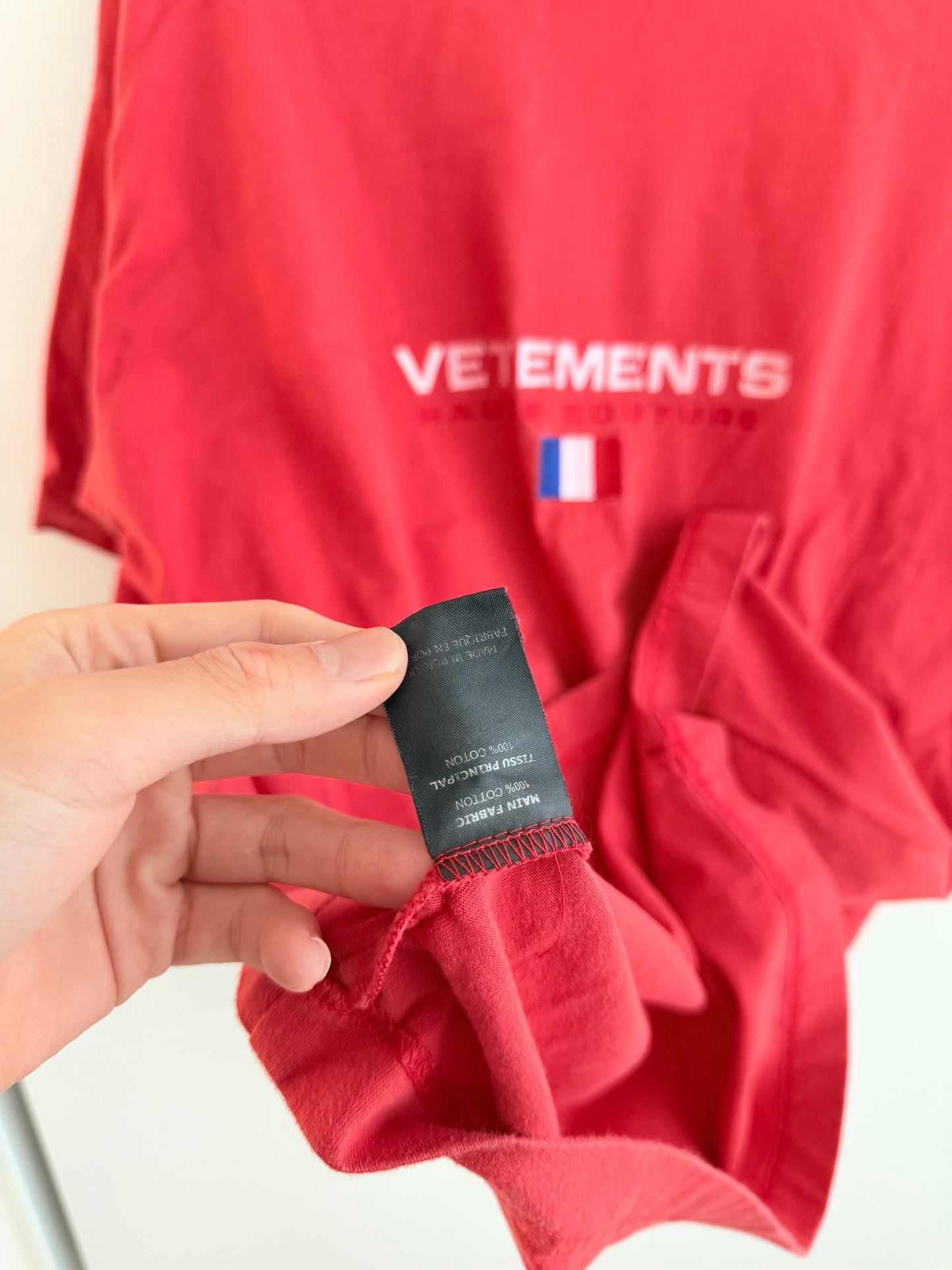 Vetements  Red Haute Couture Logo T Shirt
