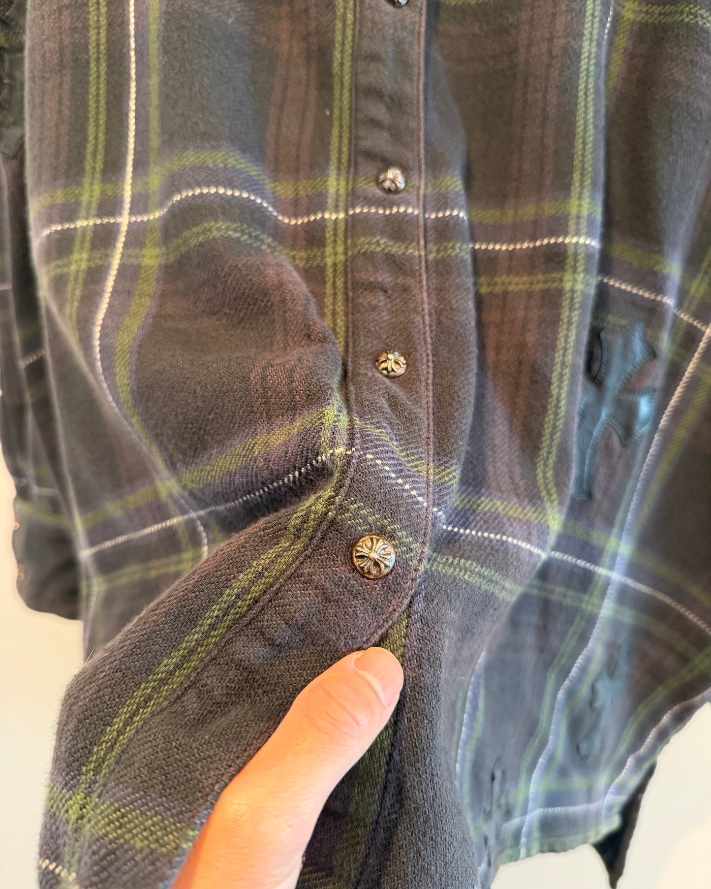 Chrome Hearts Cross Patch Flannel Bat Shirt