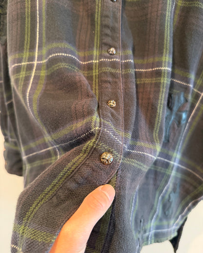 Chrome Hearts Cross Patch Flannel Bat Shirt
