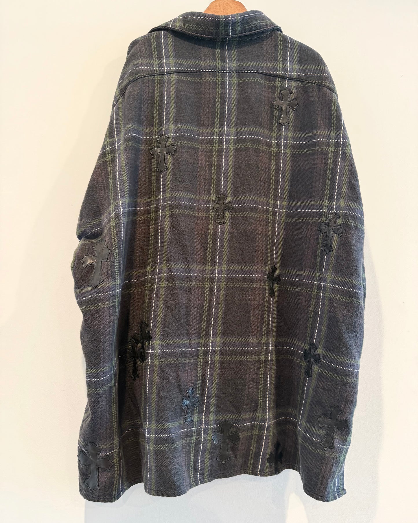 Chrome Hearts Cross Patch Flannel Bat Shirt