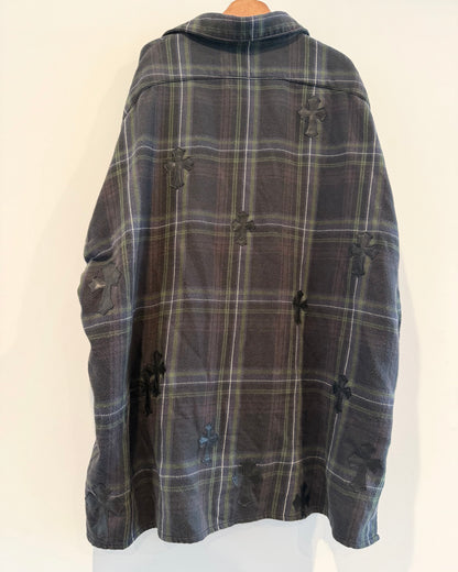 Chrome Hearts Cross Patch Flannel Bat Shirt