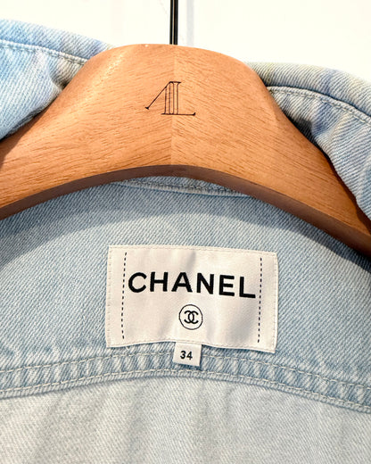 Chanel 18S Denim Camellia Jacket