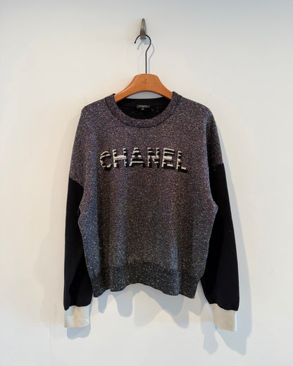 Chanel 20C LA PAUSA LOGO LUREX Sweater