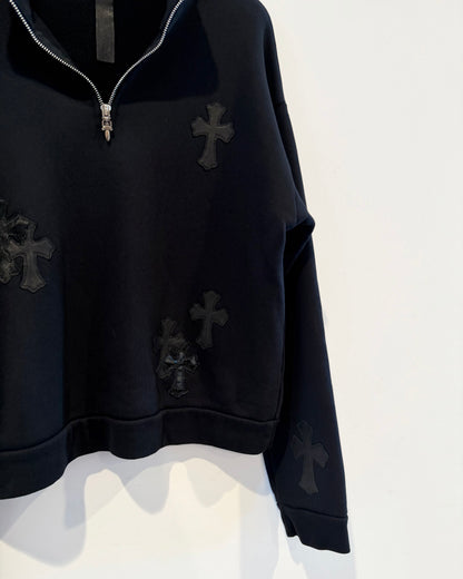 Chrome Hearts Multi Cross Patches Quarter Zip Sweatshirt