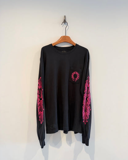 Chrome Hearts Pink Horse Shoes Long Sleeve
